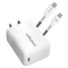 Cellhelmet Wall Charger 25W PD with USB C to USB C Cable, White WALL-PD-25W+R-C